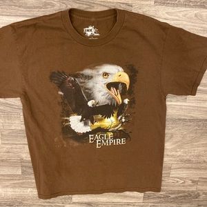 Bald Eagle T-Shirt L Measurement Brown Good Condition Ink Inc.